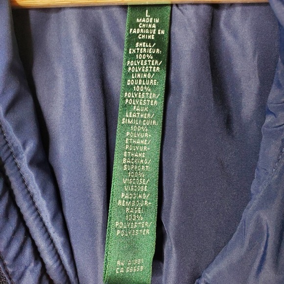 Lauren Ralph Lauren Quilted Puffer Vest Navy Sz L - Picture 8 of 9